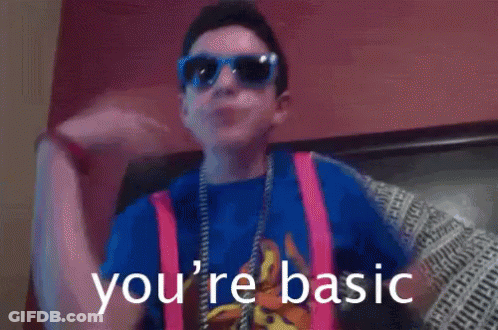 Person In Blue Sunglasses Saying You're Basic GIF
