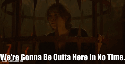 Person In Cage Saying We're Gonna Be Outta Here GIF