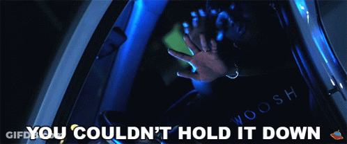 Person In Car Saying You Couldn't Hold It Down GIF