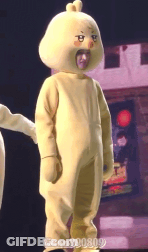 Person In Chicken Costume With Number 990808 GIF