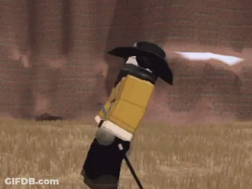 Person In Cowboy Hat Holding Stick In Field GIF