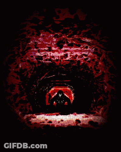 Person In Dark Room With Circle GIF