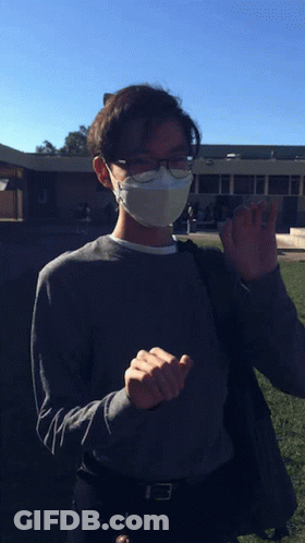 Person In Face Mask And Glasses GIF