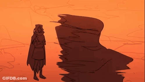 Person In Front Of Large Rock GIF