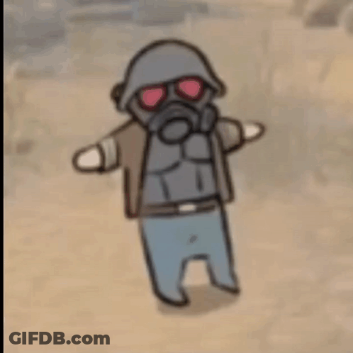 Person In Gas Mask And Sunglasses GIF