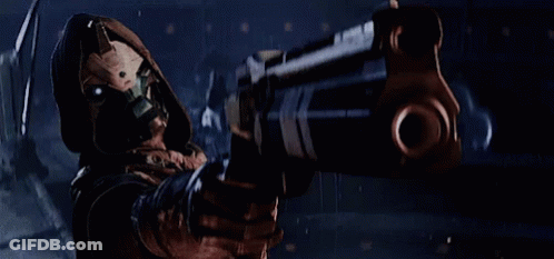 Person In Gas Mask Holding Gun GIF