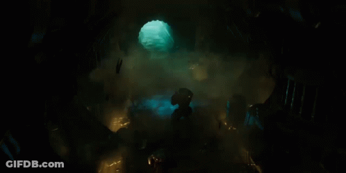 Person In Gas Mask In Dark Room GIF