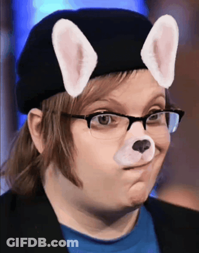 Person In Glasses And Black Hat With Bunny Ears GIF