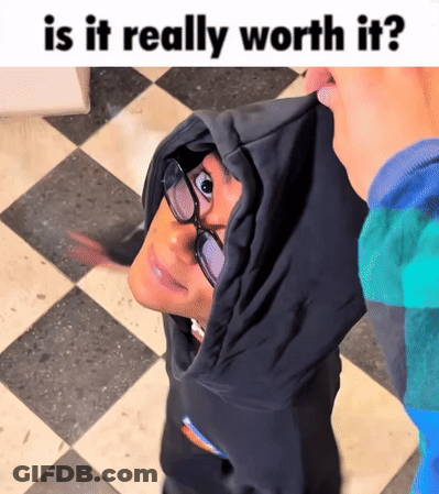 Person In Glasses And Black Hoodie Saying Is It Really Worth It GIF