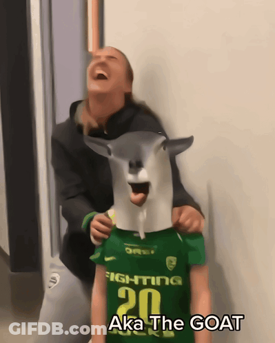 Person In Goat Mask And Fighting 20 Jersey GIF
