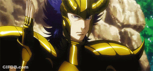 Person In Gold Armor With Horns GIF