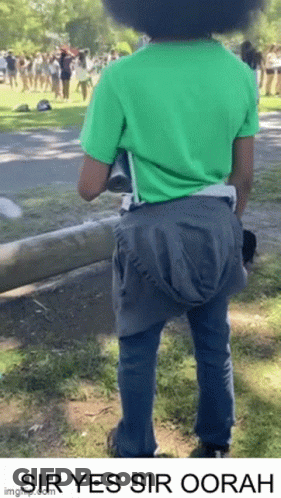 Person In Green Shirt Saying Sir Yes Sir Oorah GIF