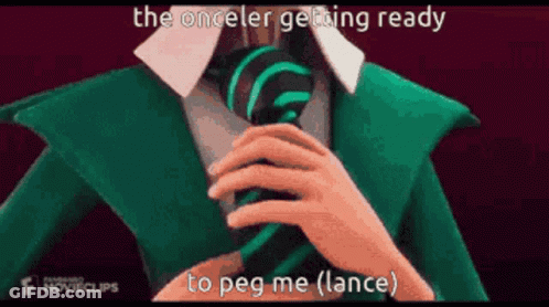 Person In Green Suit And Tie Ready To Peg Another GIF