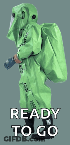 Person In Green Suit Ready To Go GIF