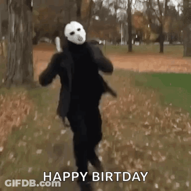 Person In Halloween Costume Running In Park GIF