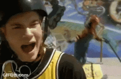 Person In Helmet And Yellow Black Jersey Screaming GIF