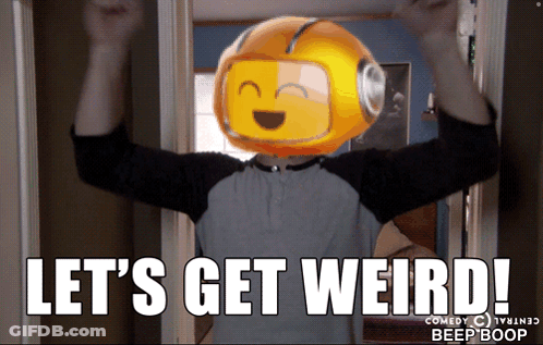 Person In Helmet Saying Lets Get Weird GIF