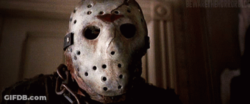 Person In Hockey Mask Beware The Horror GIF