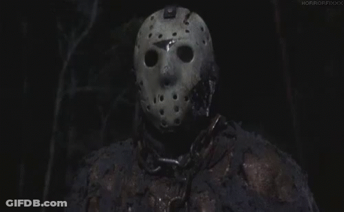 Person In Hockey Mask With Chains GIF