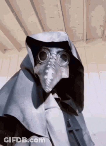 Person In Hooded Cape And Mask GIF