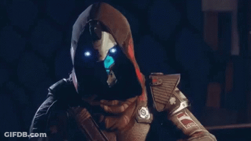 Person In Hooded Jacket And Mask With Blue Eyes GIF