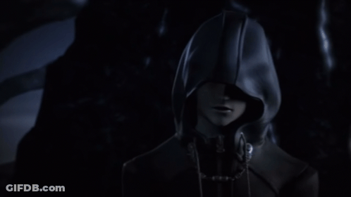 Person In Hooded Jacket With Glowing Eye GIF