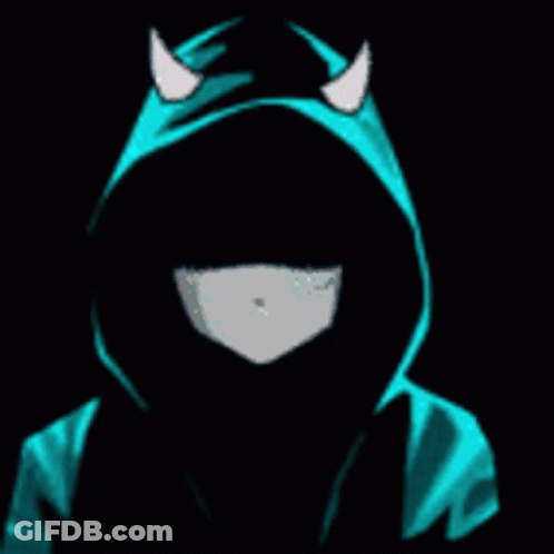 Person In Hoodie With Horns And Lightning GIF