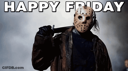 Person In Jason Voorhees Costume In Front Of Door GIF