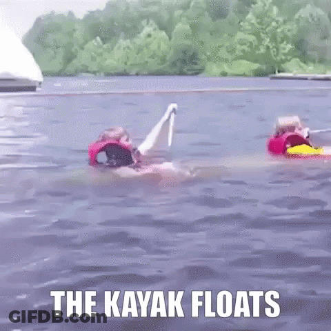 Person In Kayak Floating On Water GIF