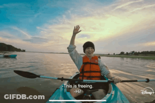 Person In Kayak Saying This Is Freeing GIF