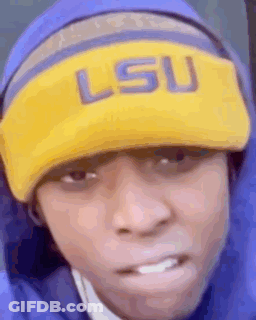 Person In LSU Hat And Blue Jacket GIF