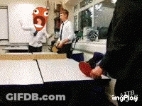 Person In Mascot Costume Standing In Classroom GIF