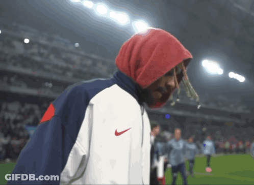 Person In Nike Jacket With Hood GIF