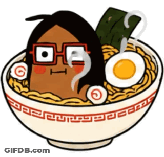 Person In Noodle Bowl GIF