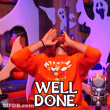 Person In Orange Fox Shirt Says Well Done GIF