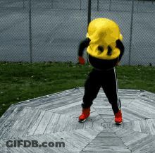 Person In Pac Man Costume Dancing GIF