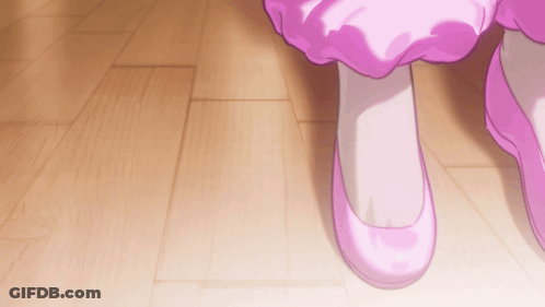 Person In Pink Shoes Standing GIF