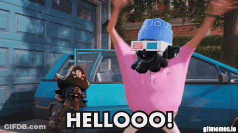 Person In Pirate Hat And 3D Glasses Saying Helloooo GIF