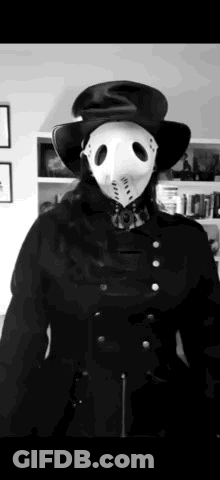 Person In Plague Doctor Mask And Top Hat GIF