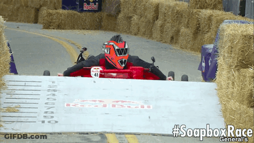 Person In Red Car Number 41 GIF