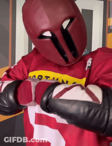 Person In Red Jersey With Letter P GIF