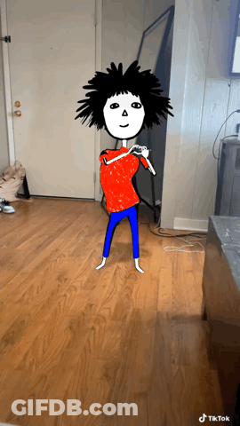 Person In Red Shirt And Blue Pants GIF