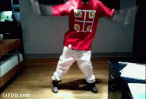 Person In Red Shirt Dancing GIF