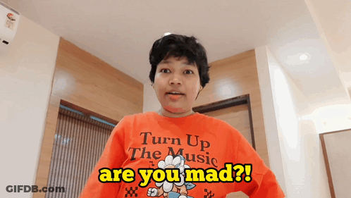 Person In Red Shirt Saying Turn Up The Music GIF