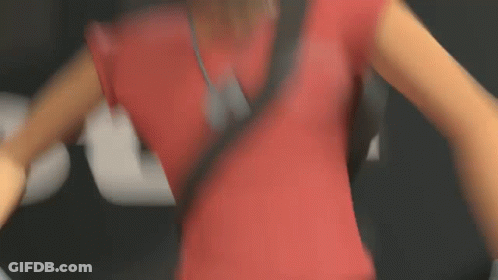 Person In Red Shirt With Black Waist Strap GIF