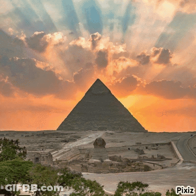 Person In Red Triangle Costume In Field GIF