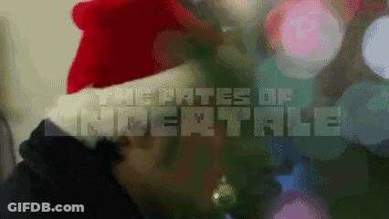 Person In Santa Hat In Front Of Christmas Tree Saying The Paths Of Undertale GIF