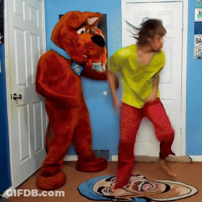 Person In Scooby Doo Costume Dancing GIF