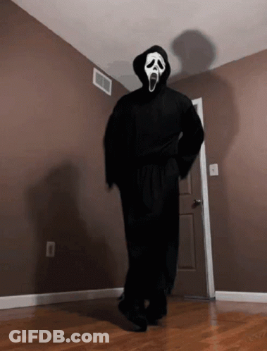 Person In Scream Costume Walking GIF