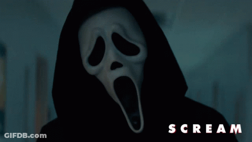 Person In Scream Ghostface Mask GIF
